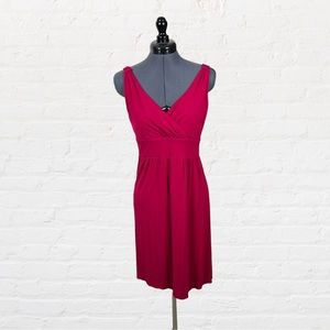 Red V-Neck Dress